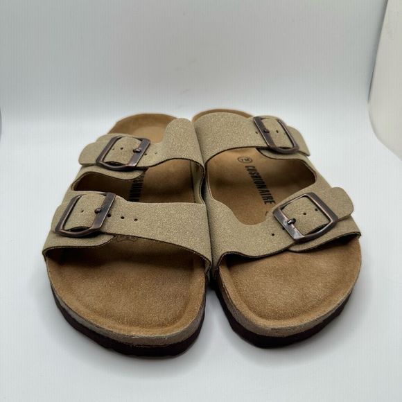 CUSHIONAIRE Women's Cork Footbed Sandal With +Comfort 7 TAN - Picture 2 of 7